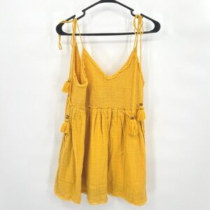 Boho Babydoll Tank Top Free People S Mustard Gauze Indie Romantic Festival Artsy